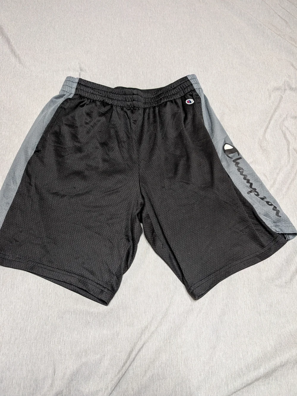 Champion Black Shorts with Gray Side Panels Youth Size Large